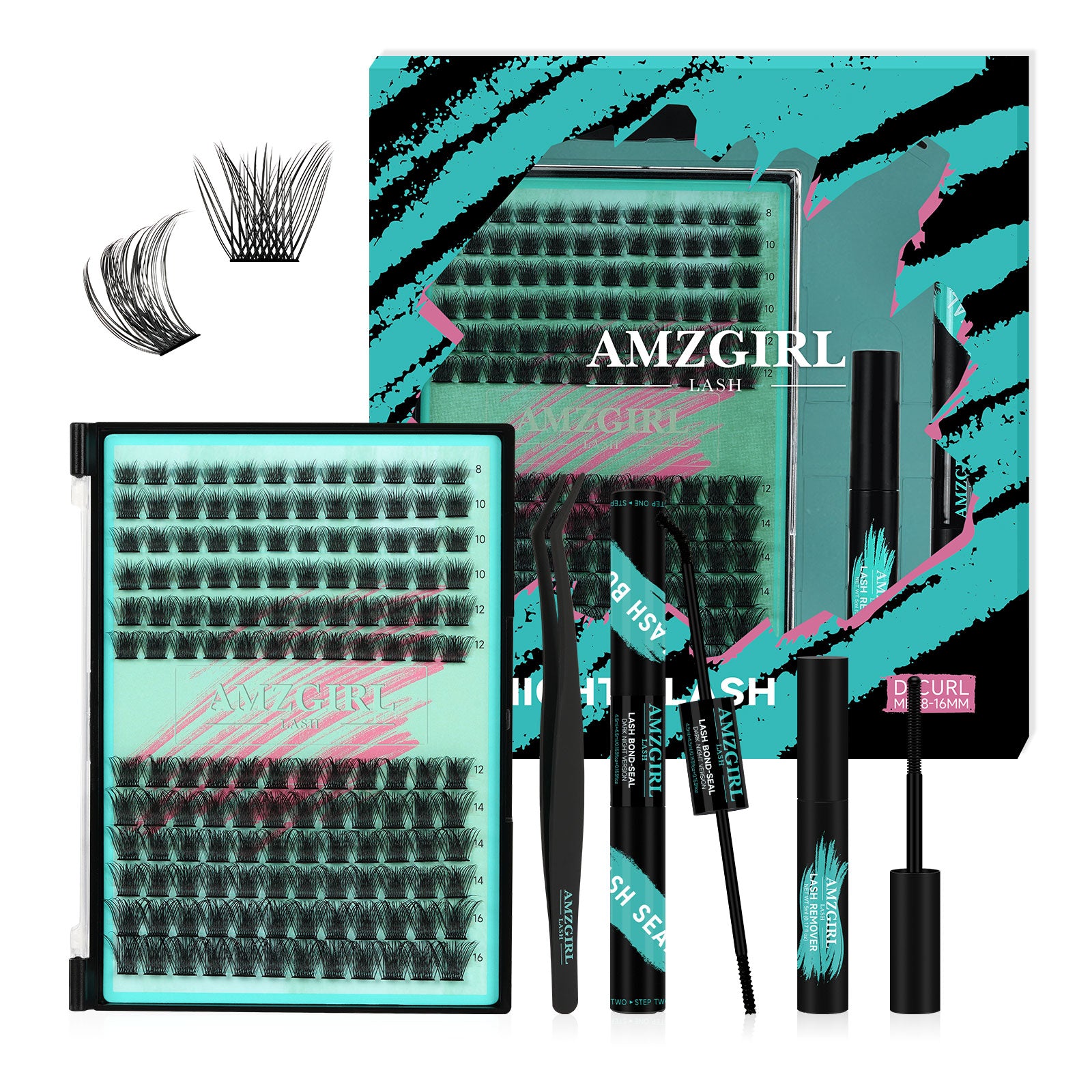 AMZGIRL Midnight DIY Lash clusters kit 144 pcs
