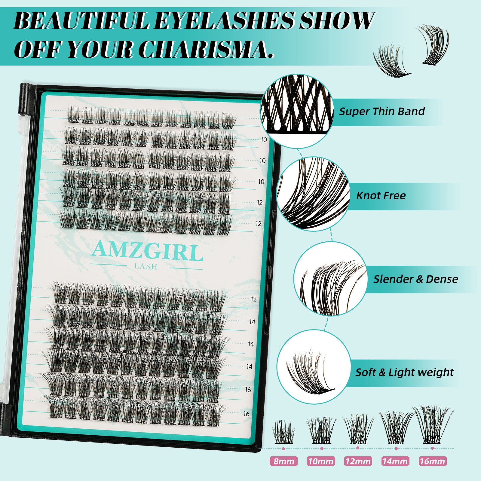 AMZGlRL Daybreak Lash Clusters Set für zu Hause, 144 Stück 
