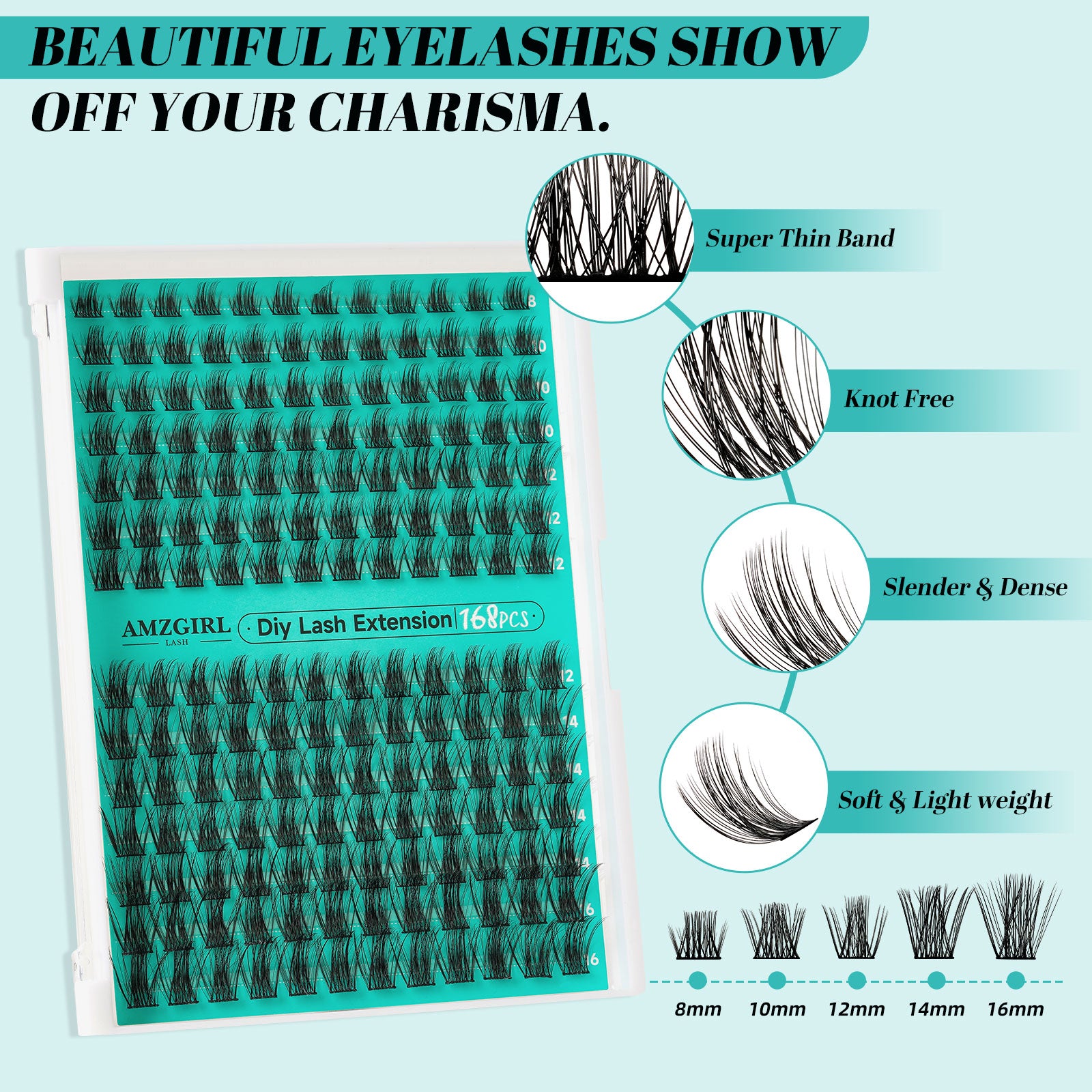 AMZGlRL Medusa Wimpernverlängerungsset 168-teilig 