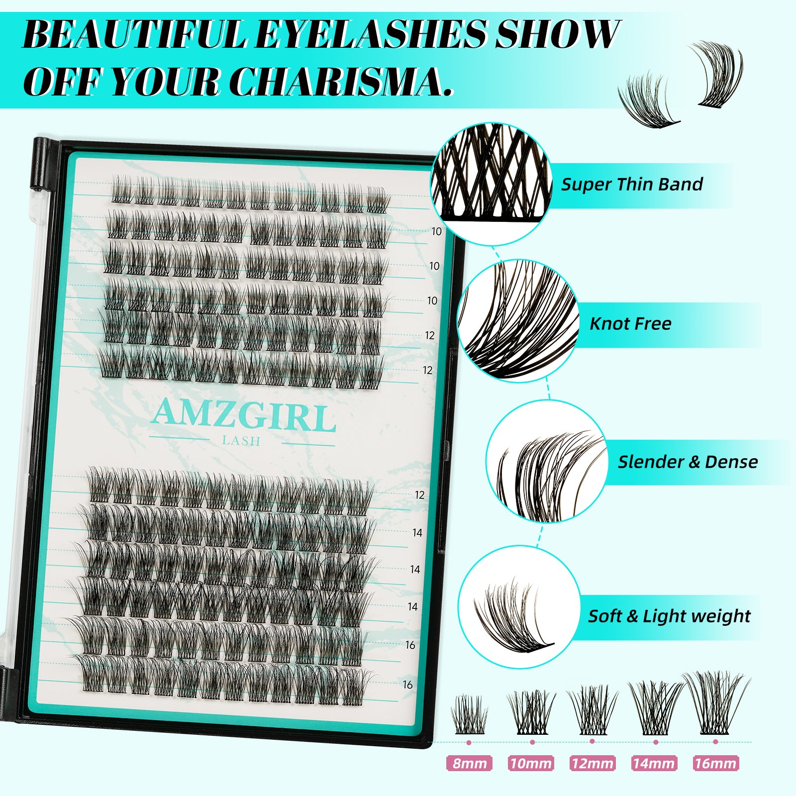 AMZGIRL XP05 Lash Clusters Kit Eyelash Extension Kit