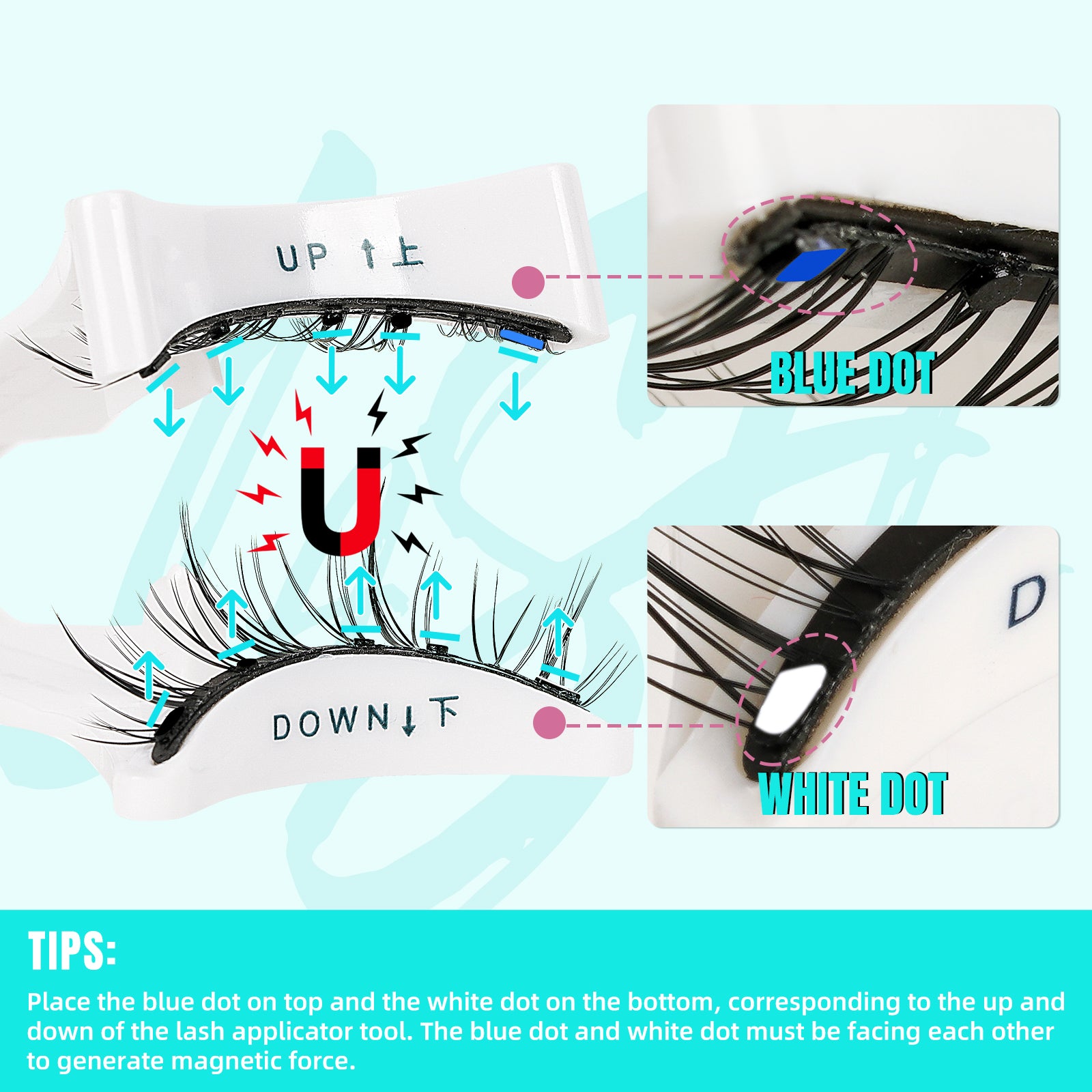 AMZGIRL Glue-Free Magnetic Lashes (1Pair-Natural)