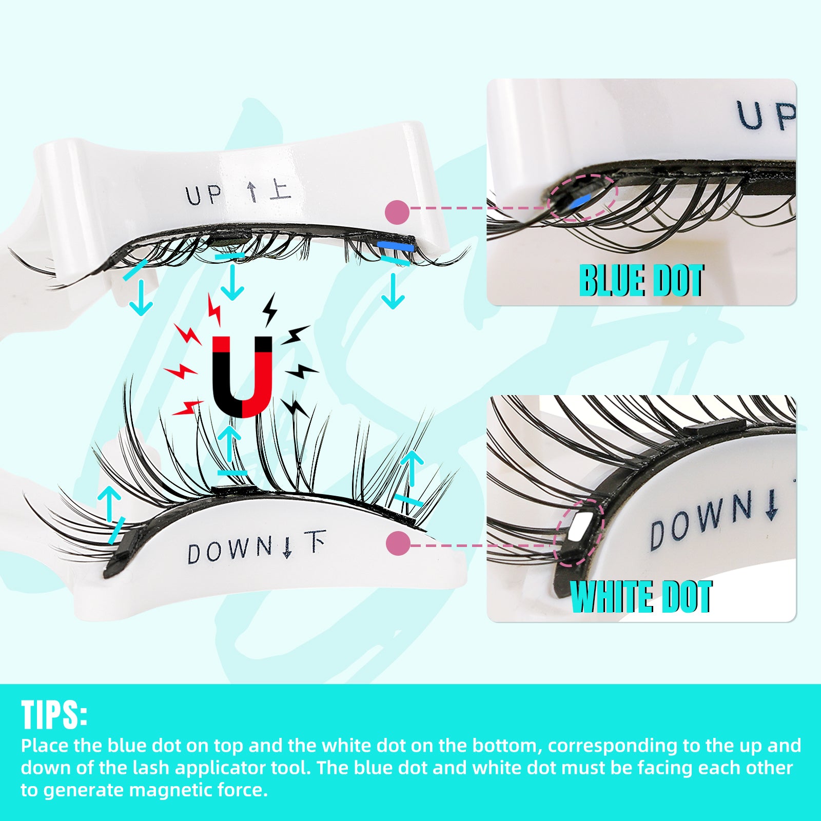 AMZGIRL Glue-Free Magnetic Lashes (2Pairs-Natural)