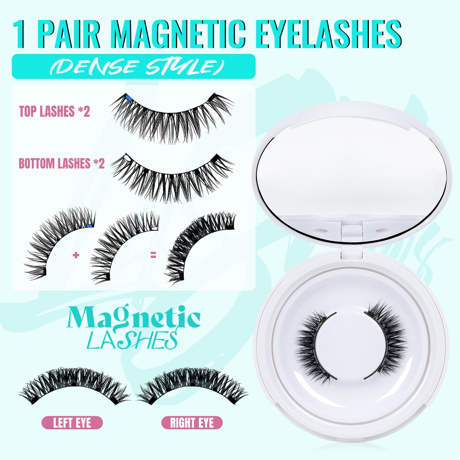 AMZGIRL Glue-Free Magnetic Lashes (1Pair-Dense)