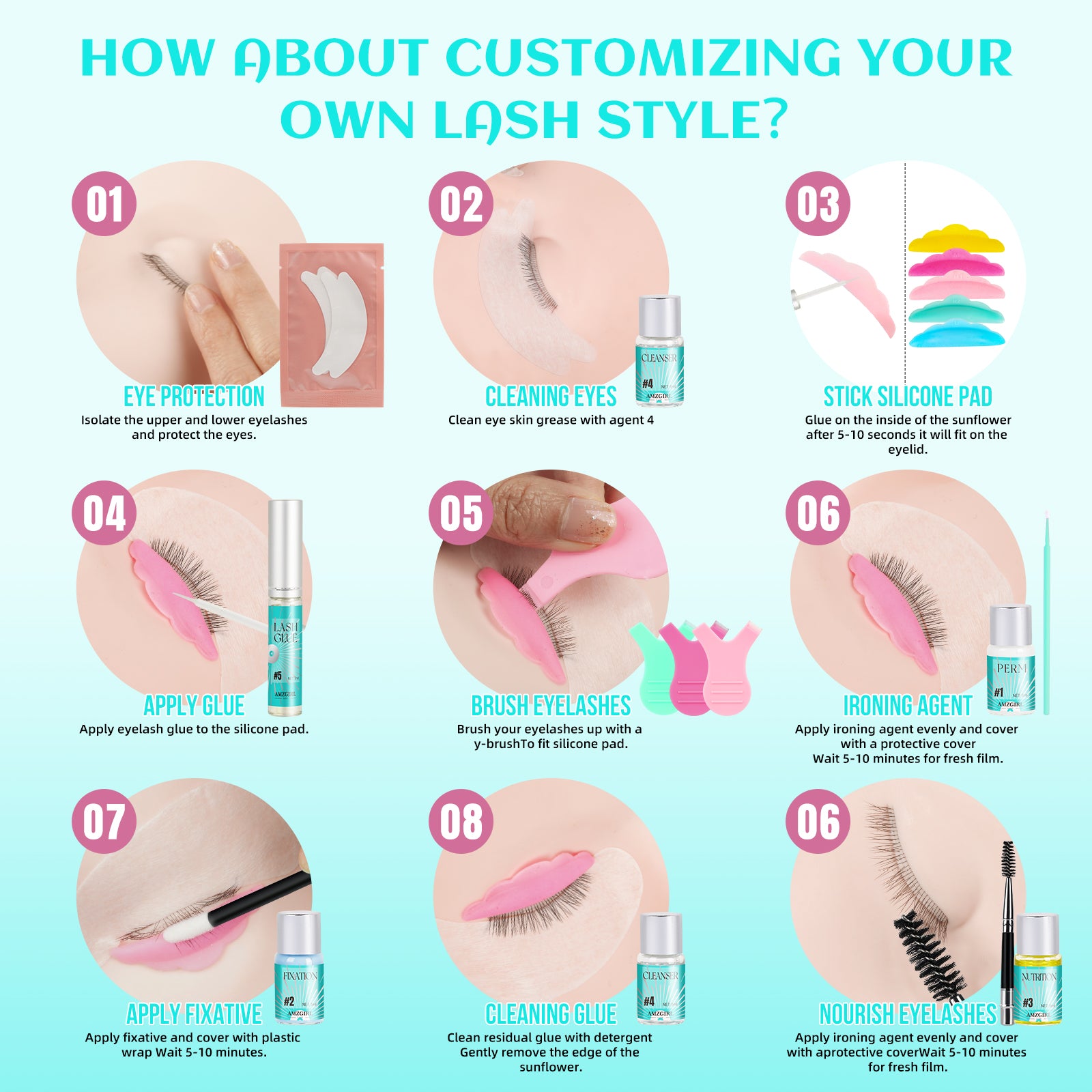 Lash Lift, Eyelash Perm Kit & Black Brow Lamination Kit