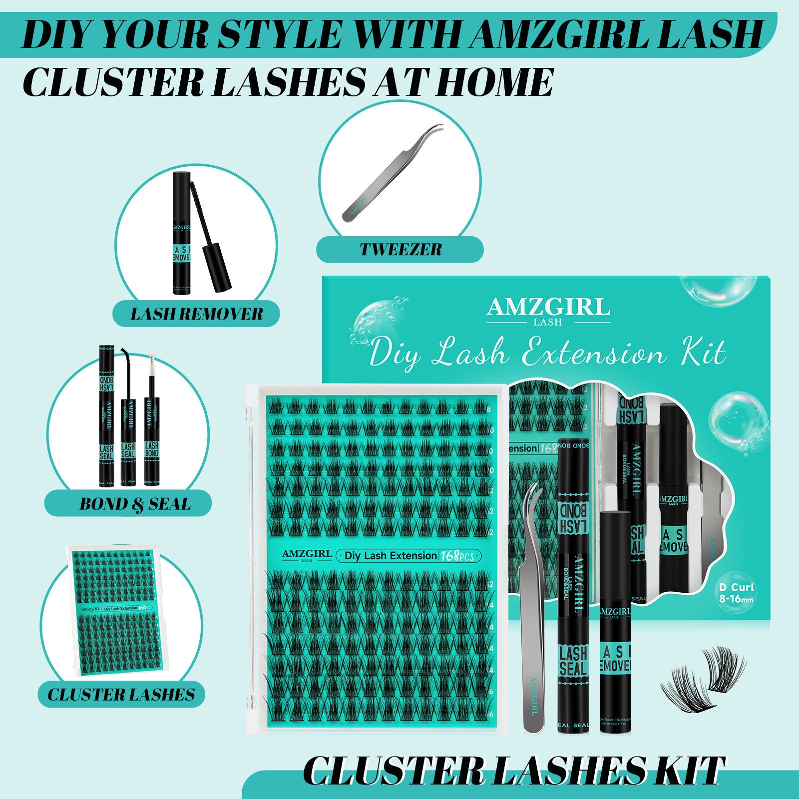 AMZGlRL Medusa Wimpernverlängerungsset 168-teilig 