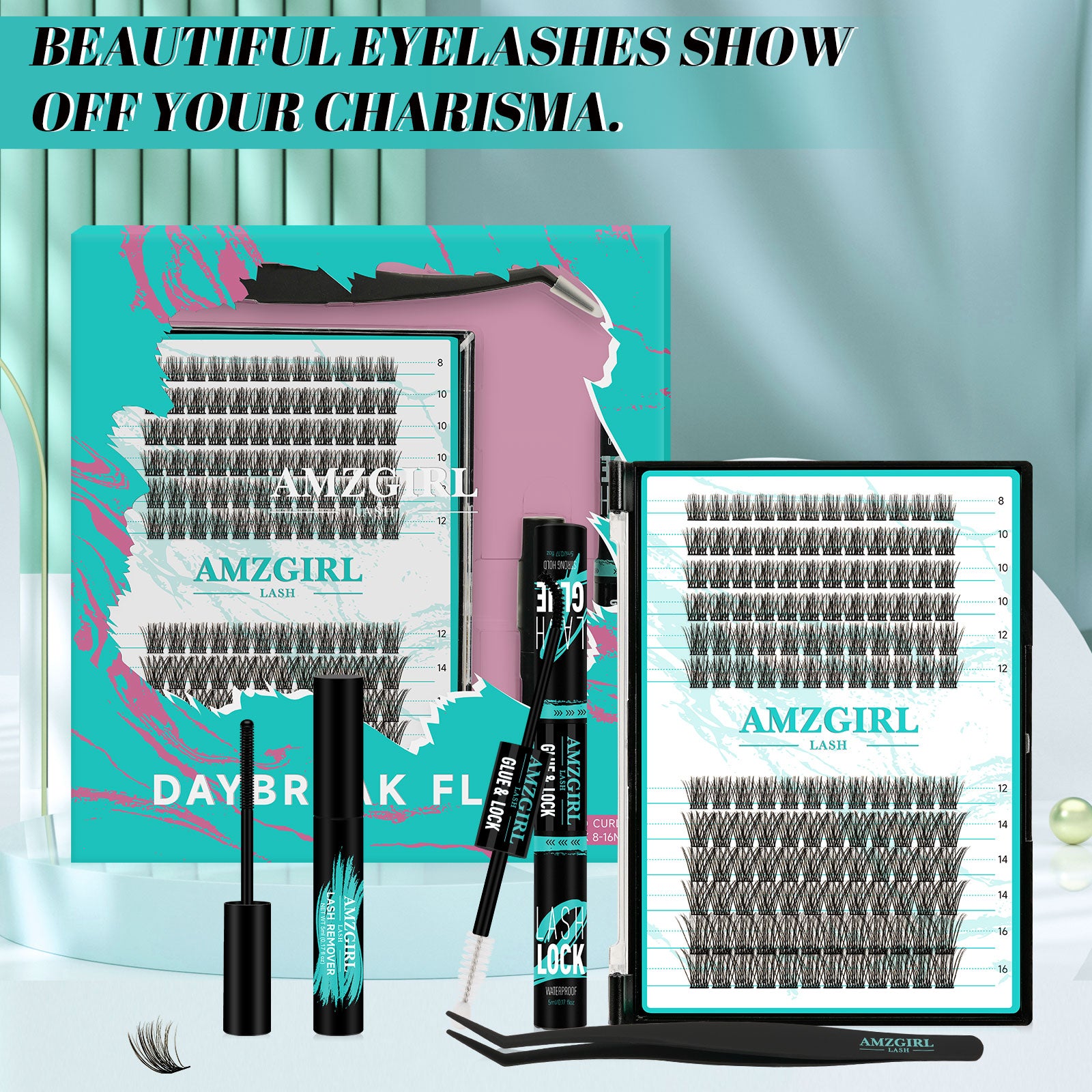 AMZGlRL Daybreak Lash Clusters kit at Home 144 pcs