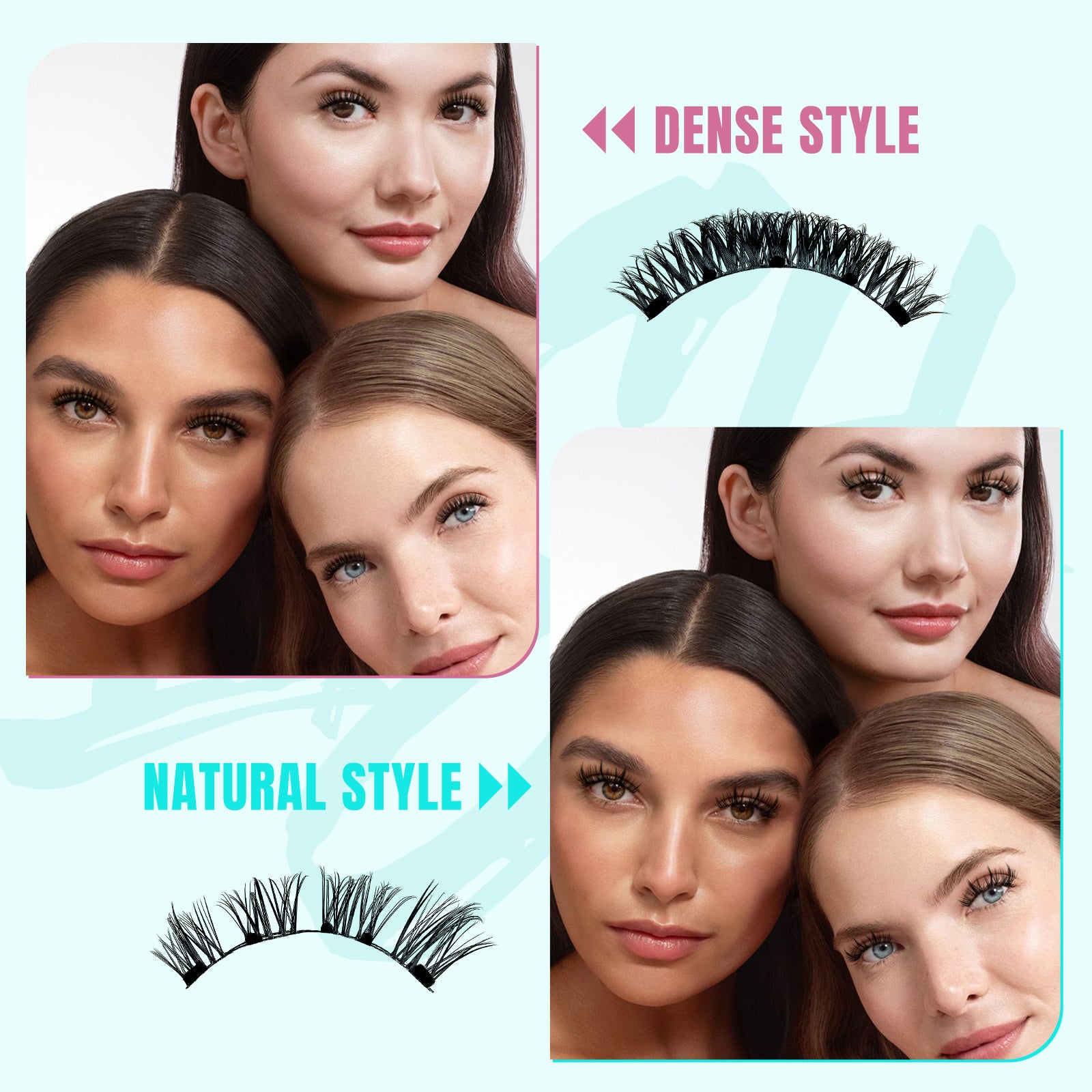 AMZGIRL Glue-Free Magnetic Lashes (1Pair-Dense)