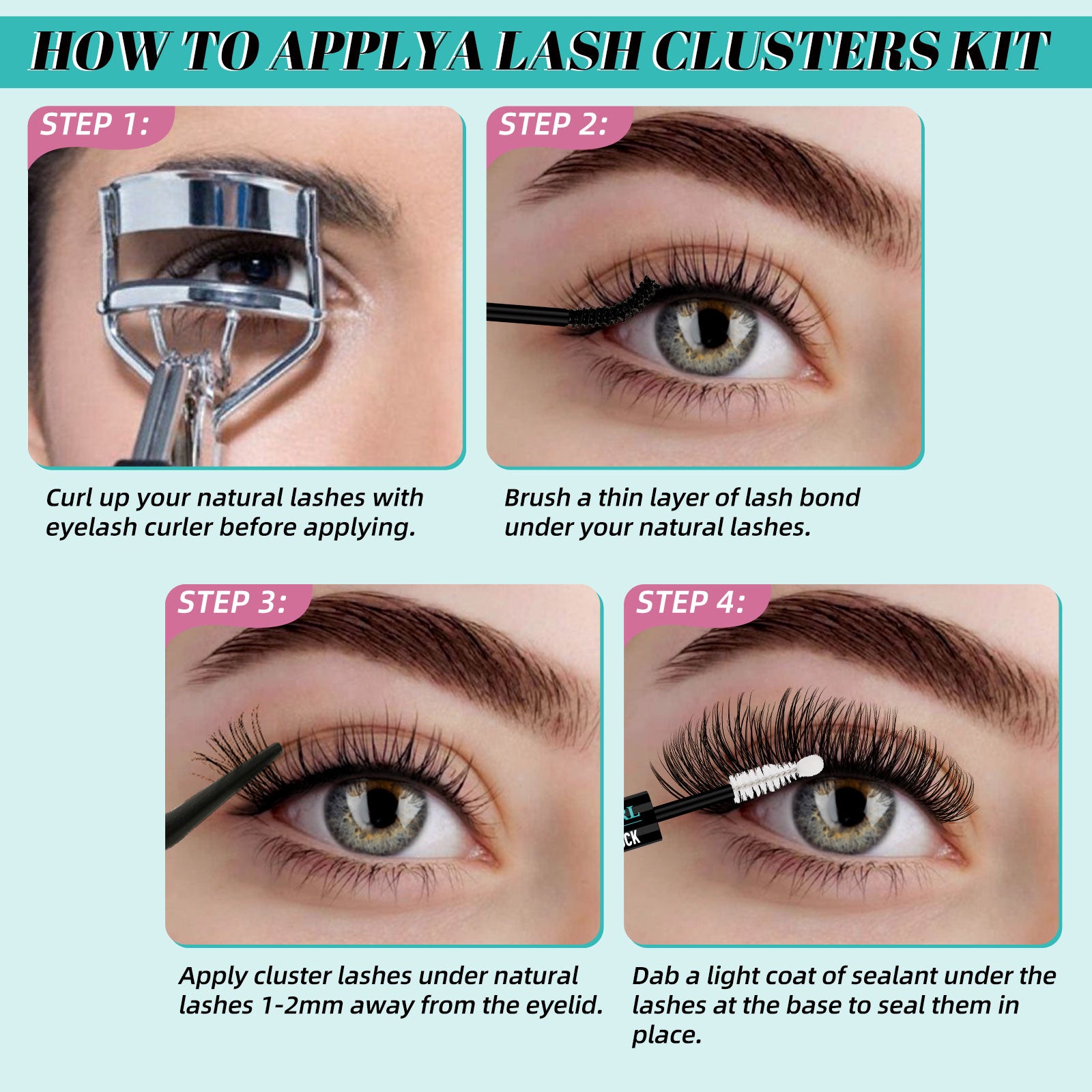 AMZGlRL Daybreak Lash Clusters Set für zu Hause, 144 Stück 