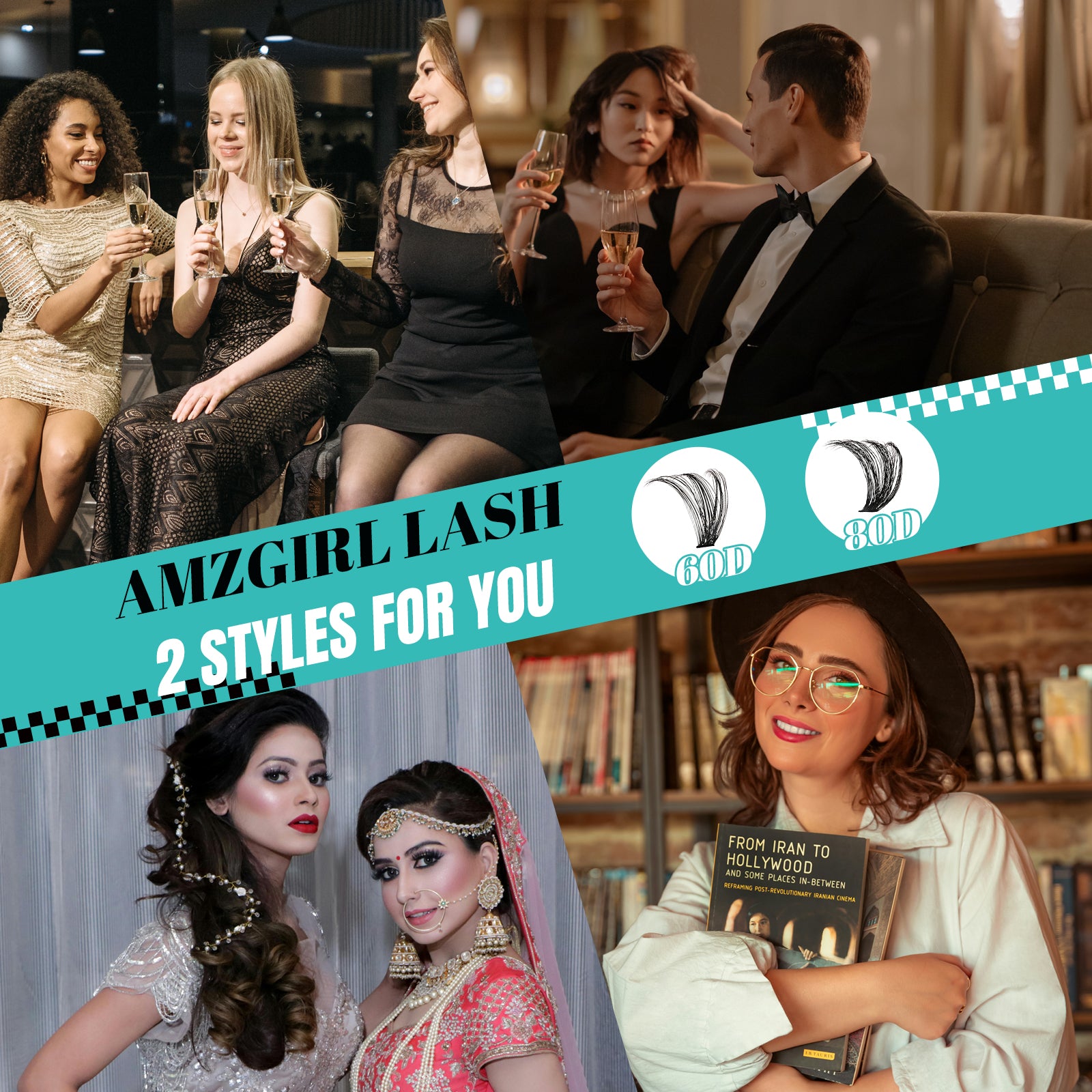 AMZGlRL 60D80D Lash Extension Kit Individual Lash Clusters Kit