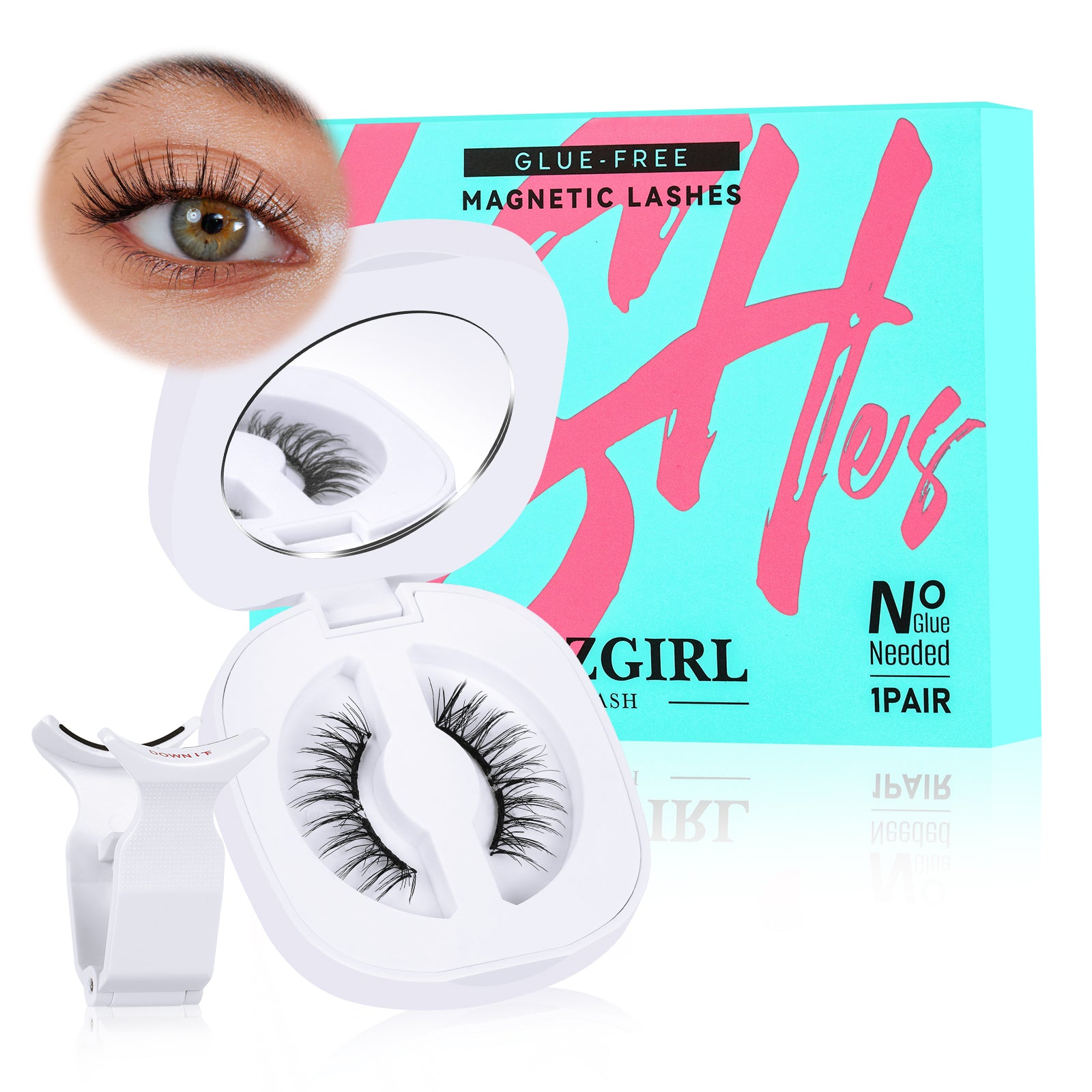 AMZGIRL Glue-Free Magnetic Lashes (1Pair-Soft Magnetic)