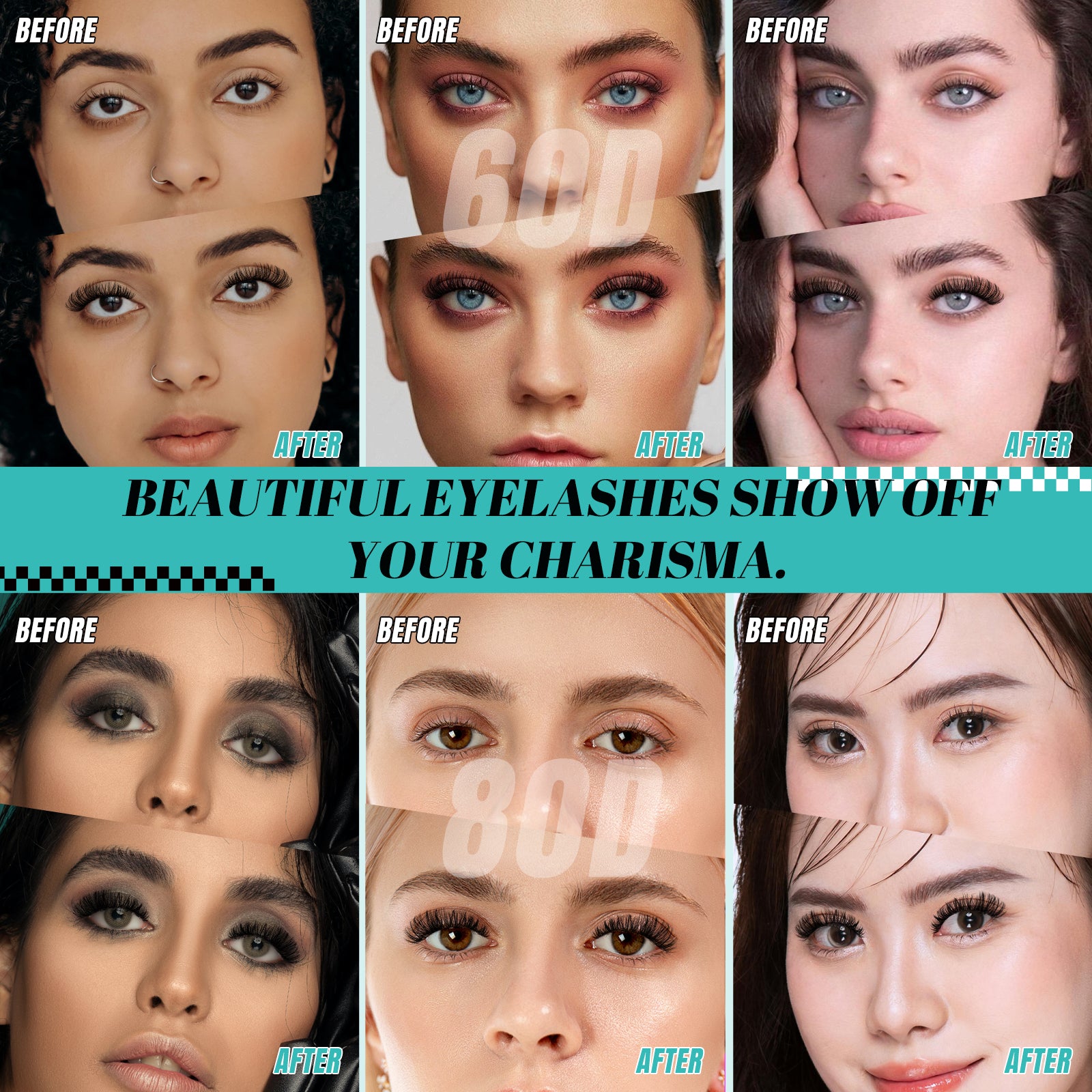 AMZGlRL 60D80D Lash Extension Kit Individual Lash Clusters Kit