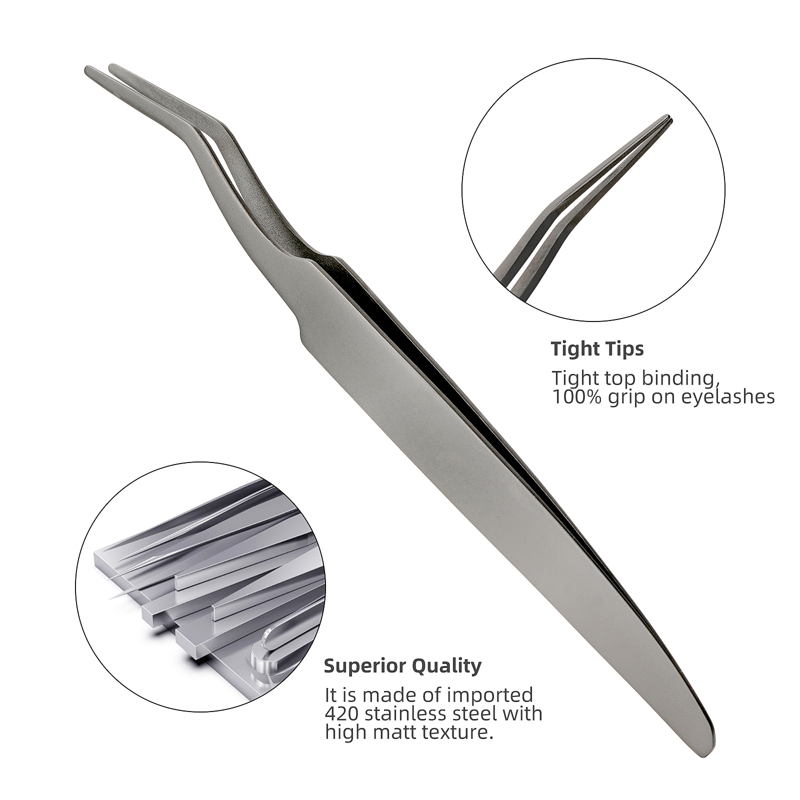 AMZGIRL Lashes Tweezers Applicator Tool Kit 3pcs