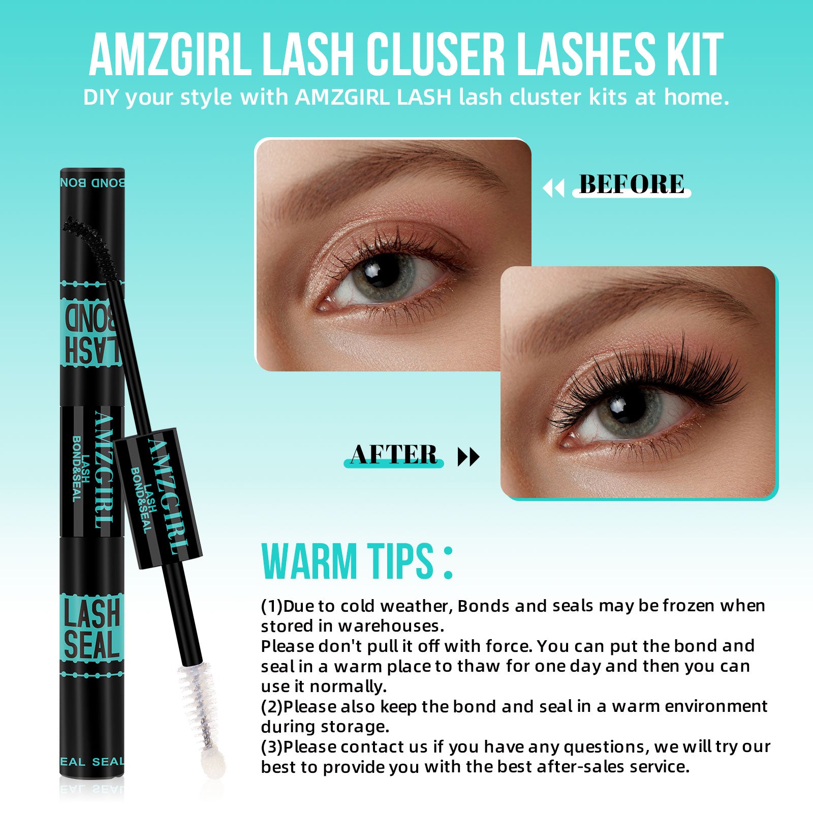 AMZGIRL DIY Lash Bond and Seal 2 in 1 Black