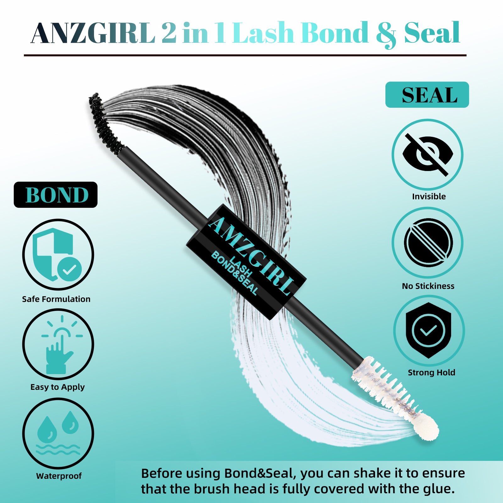 AMZGIRL DIY Lash Bond and Seal 2 in 1 Black