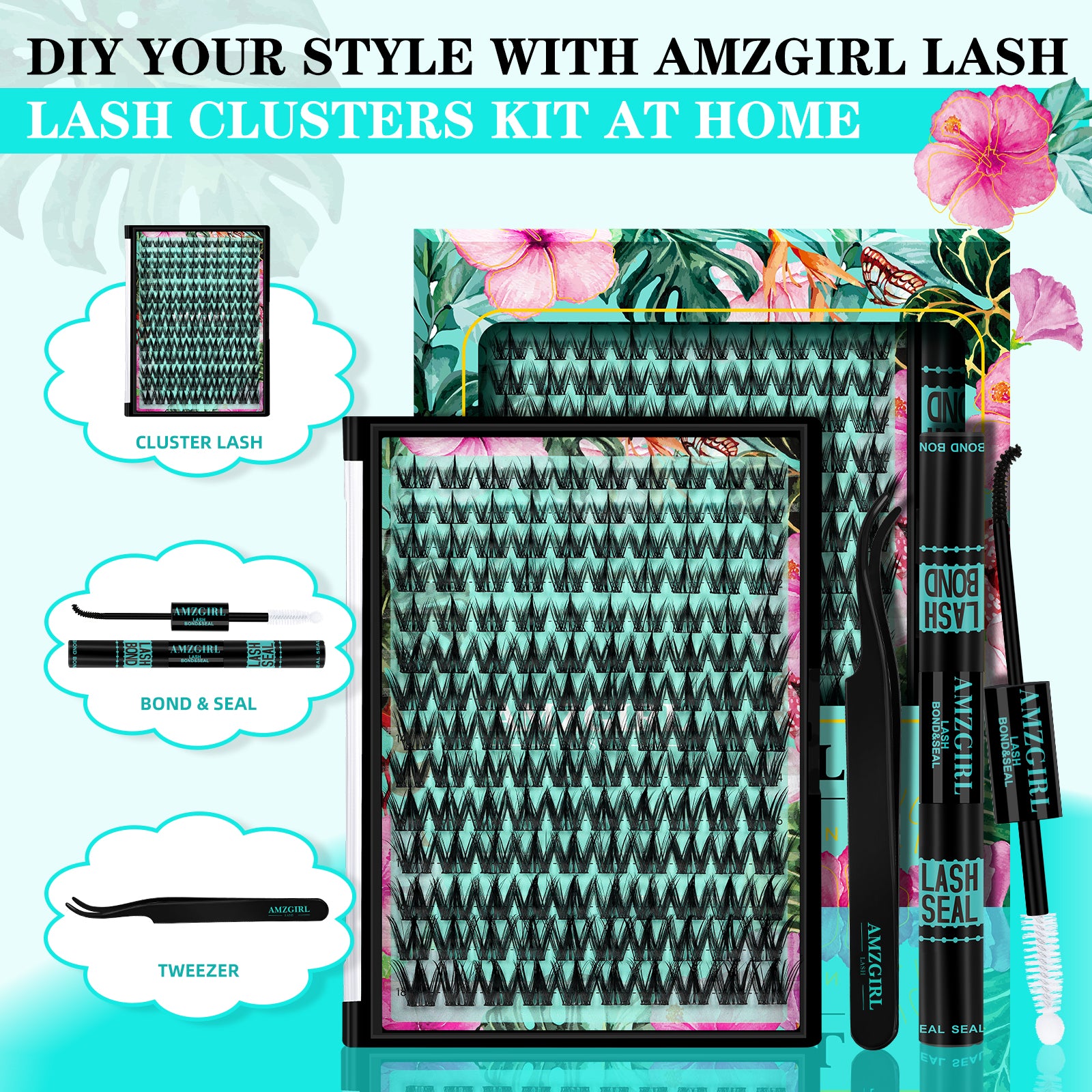 AMZGIRL Fairy Lash Clusters Kit Manga Eyelash Extension Kit