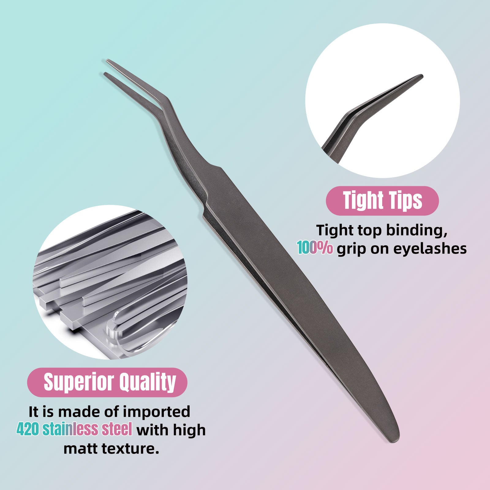 AMZGIRL Pinzetta per ciglia - 5,1 pollici