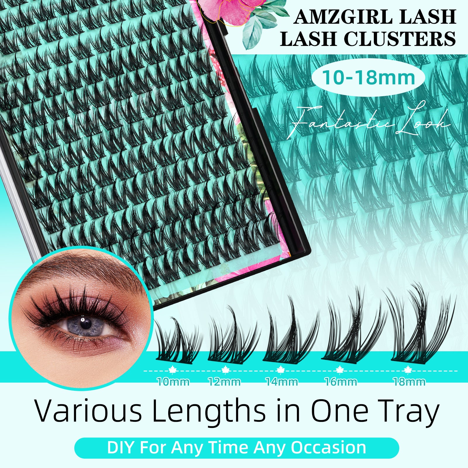 AMZGIRL Fairy Lash Clusters Kit Manga Eyelash Extension Kit