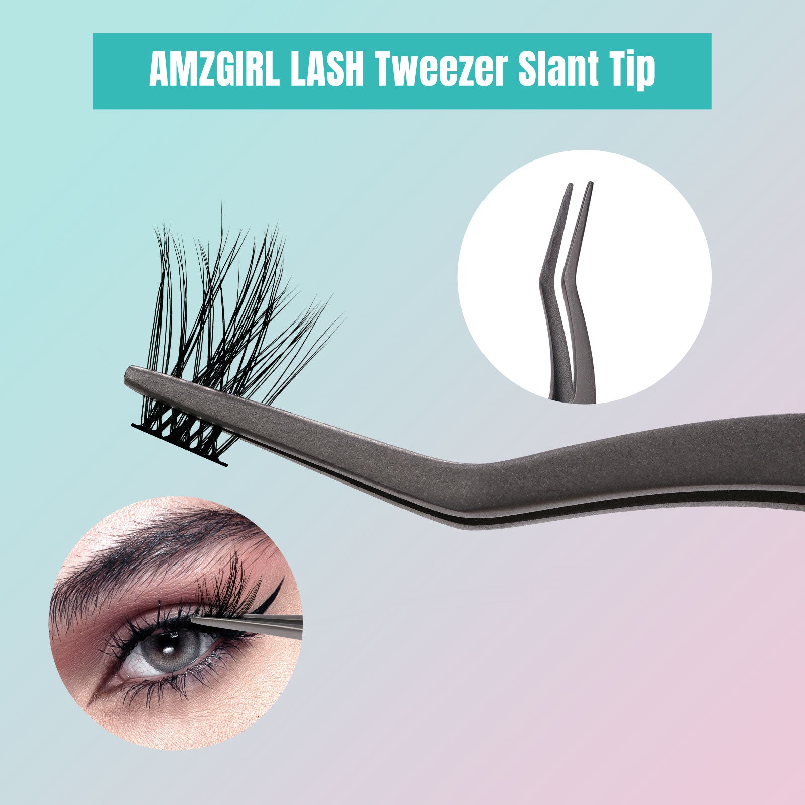 AMZGIRL Pinzetta per ciglia - 5,1 pollici