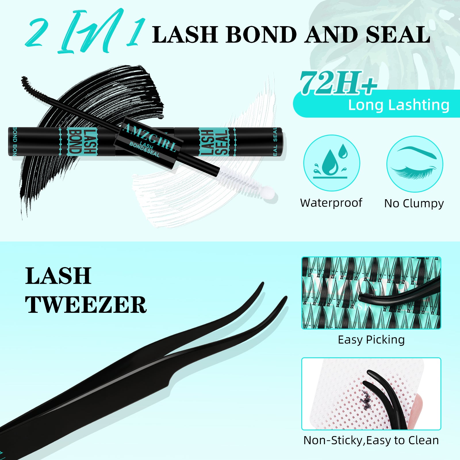 AMZGIRL Manga Lash Clusters Kit Anime Extension Kit