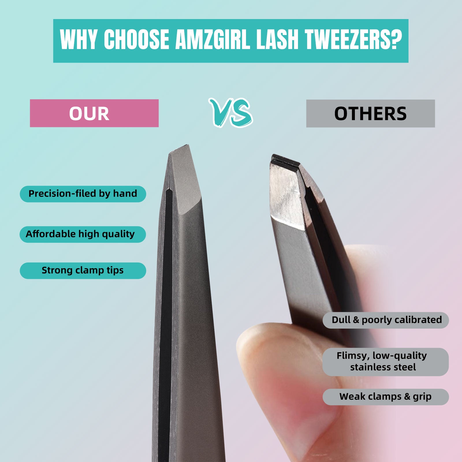 AMZGIRL Lash tweezer-3.7inch