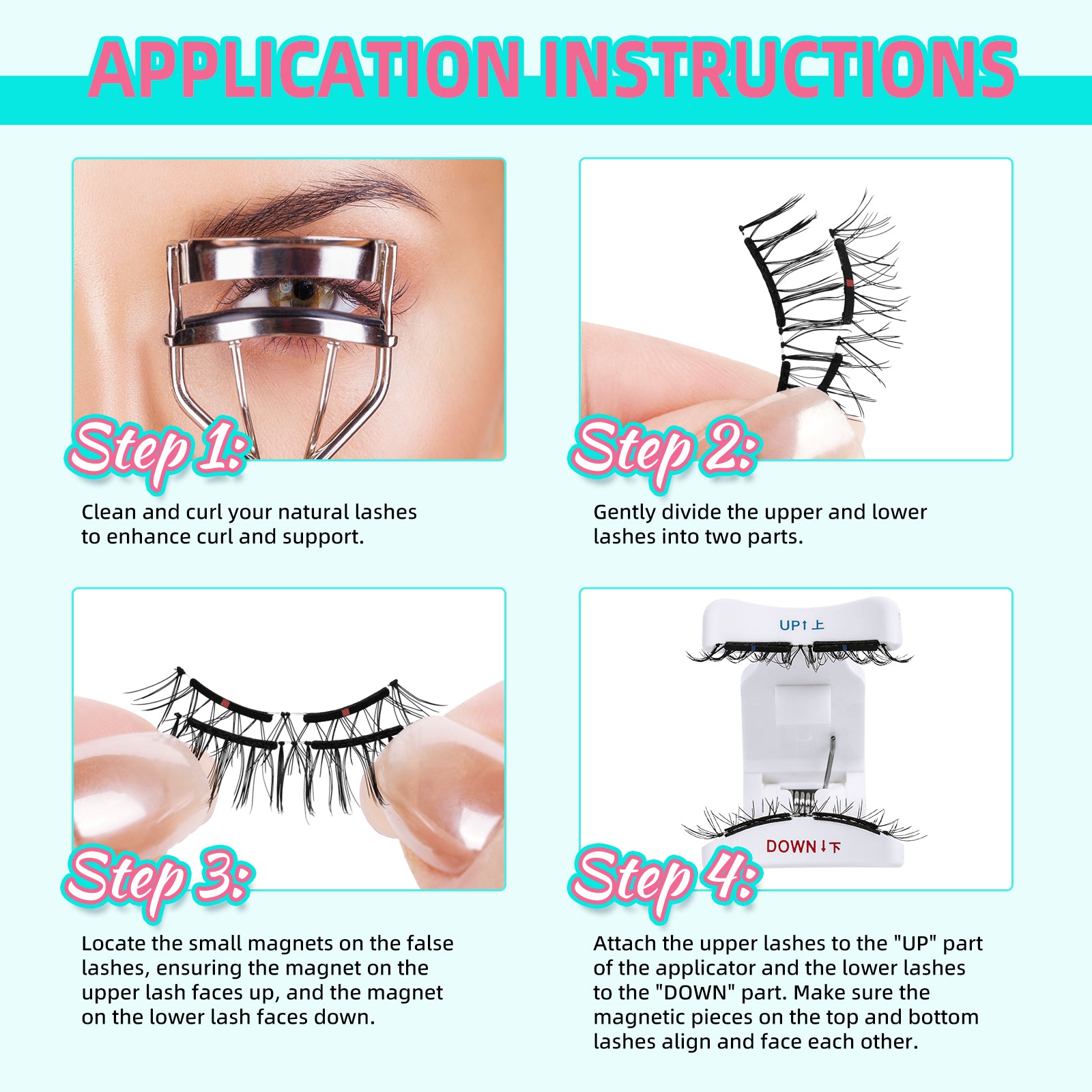 AMZGIRL Glue-Free Magnetic Lashes (1Pair-Soft Magnetic)