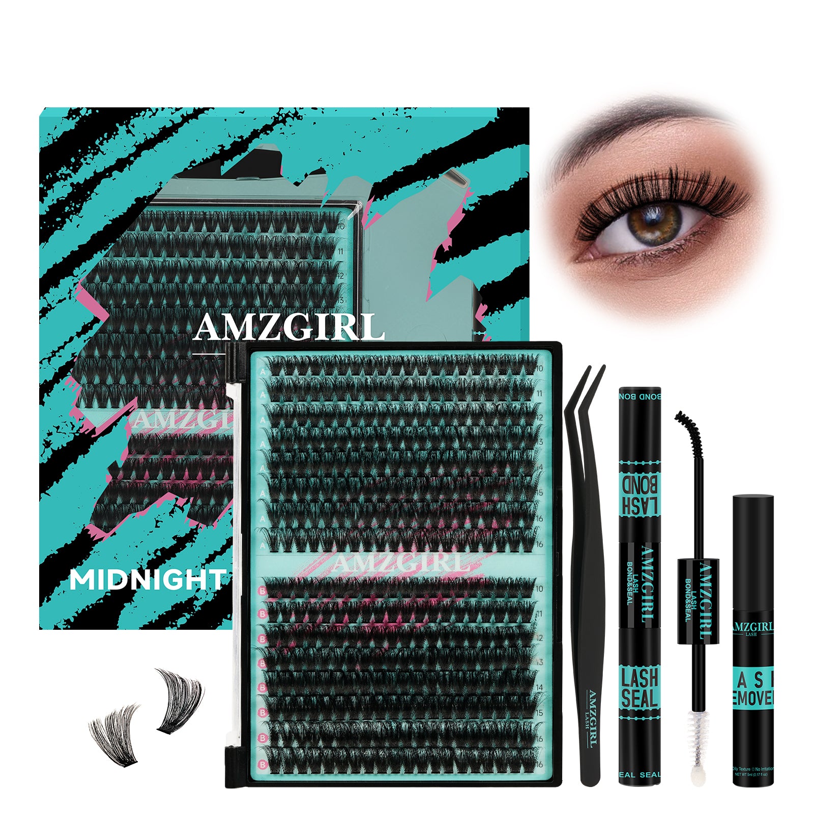 AMZGIRL Lush Volume DIY Individual Lashes Clusters Kit 320Pcs