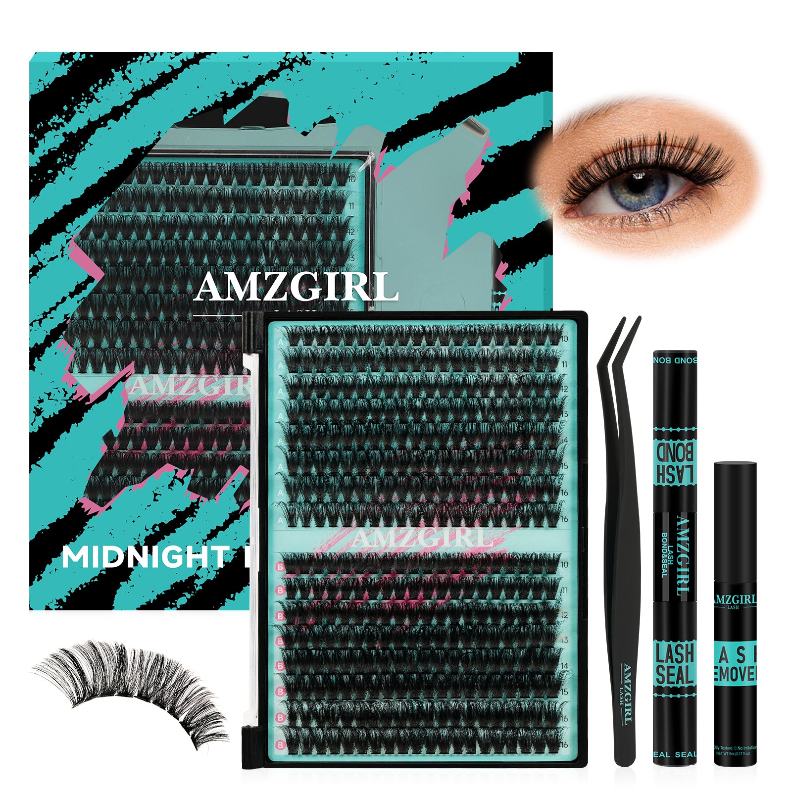 AMZGIRL Lush Volume DIY Individual Lashes Clusters Kit 320Pcs