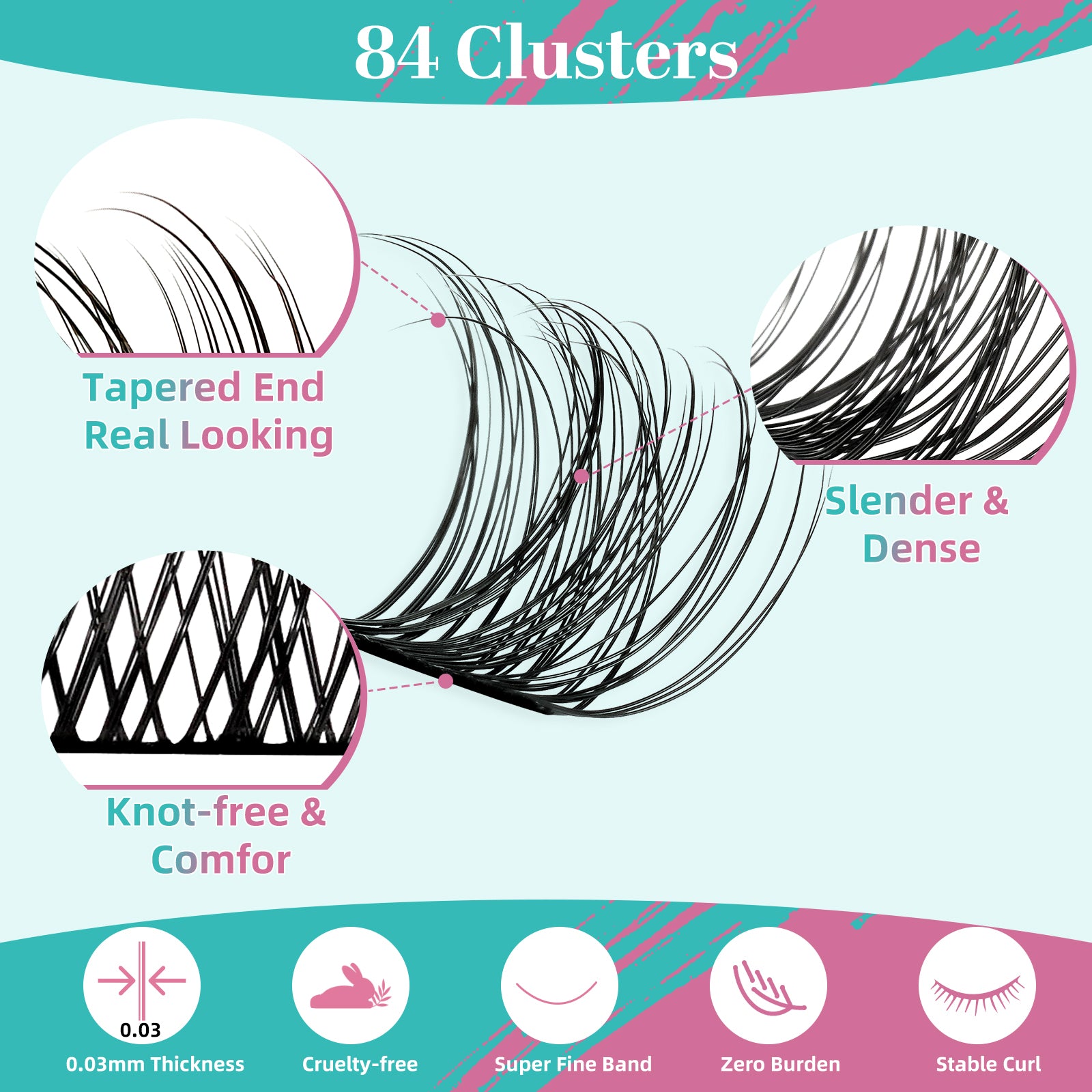 AMZGIRL Prism Lash Clusters Kits 84 Pcs