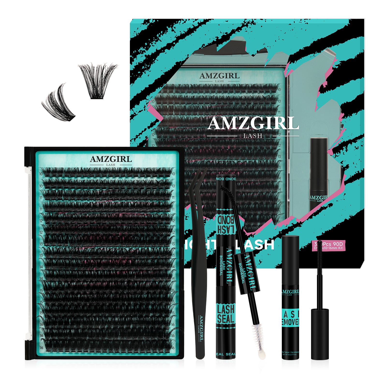 AMZGIRL Lush Volume DIY Individual Lashes Clusters Kit 320Pcs
