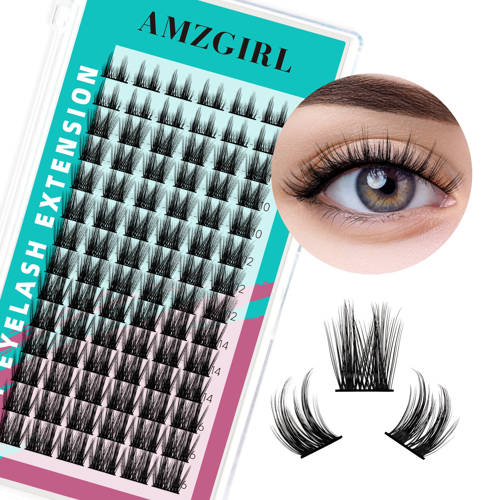 AMZGIRL Blushing Lash Clusters Kits 84 Pcs