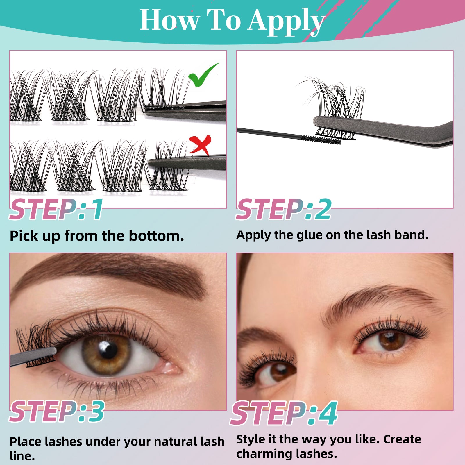 AMZGIRL Prism Lash Clusters Kits 84 Pcs