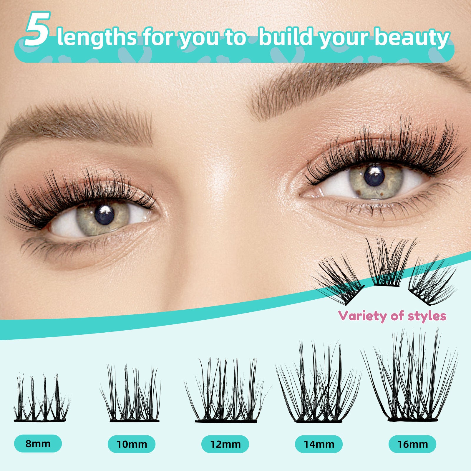 AMZGIRL SMH&ASA DIY Lash Extension Kit 144 Pcs 3 styles