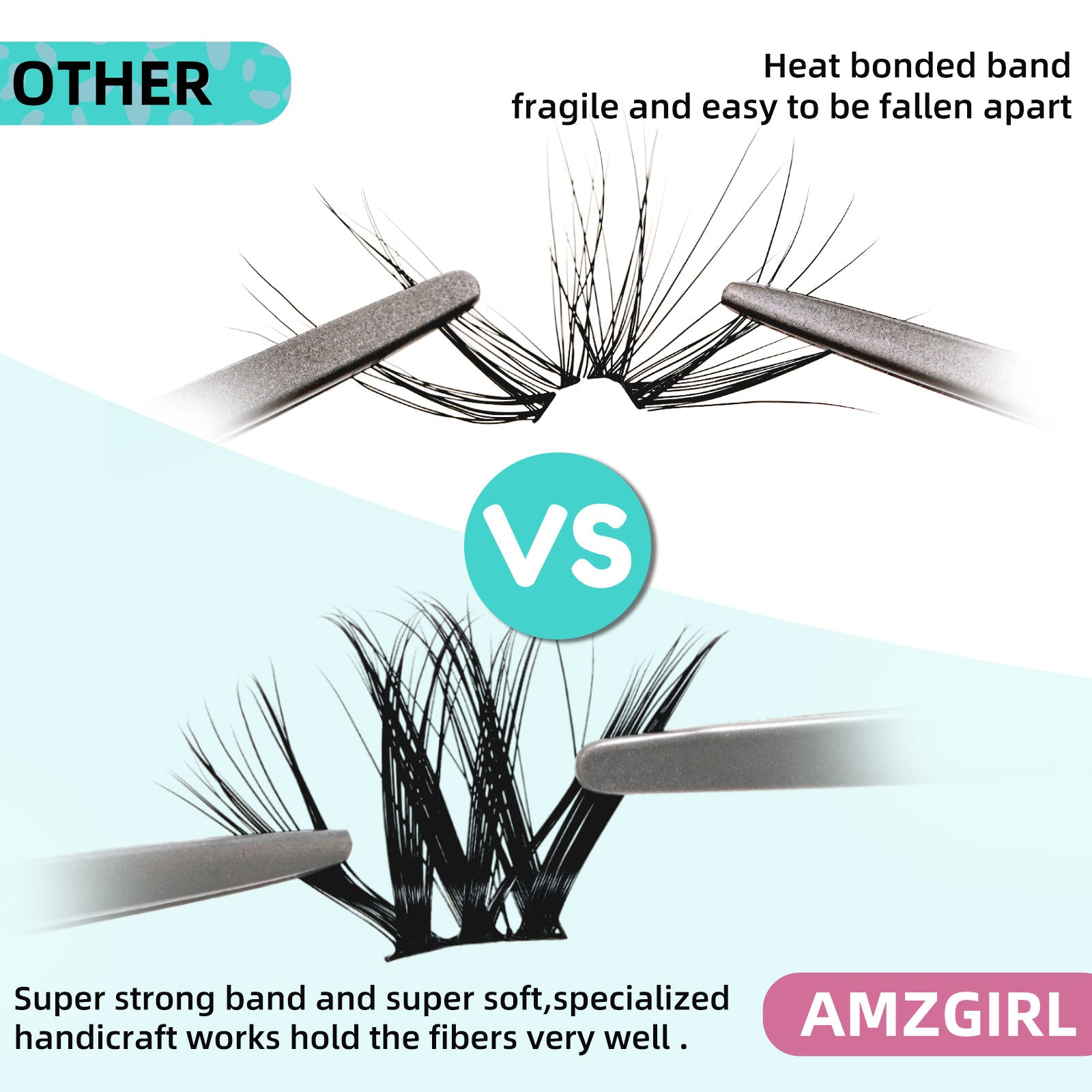 AMZGIRL SMH&ASA DIY Lash Extension Kit 144 Pcs 3 styles