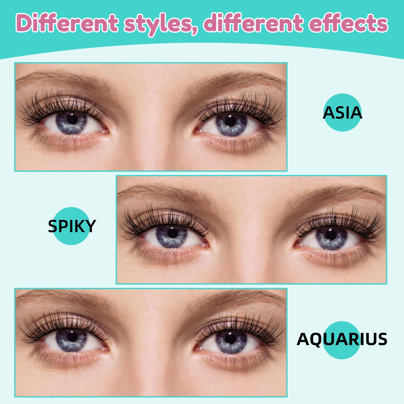 AMZGIRL SMH&ASA DIY Lash Extension Kit 144 Pcs 3 styles