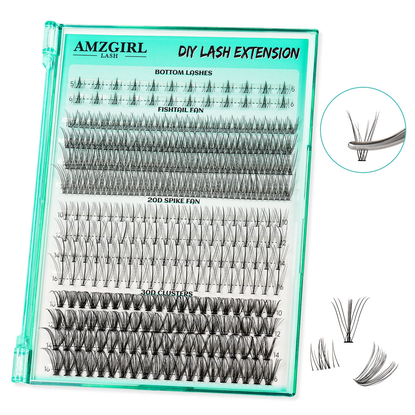 AMZGlRL 4Styles Wispy Individual Cluster Lashes with Bottom Lashes