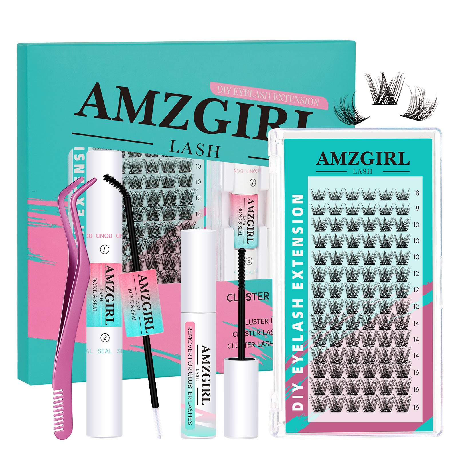 AMZGIRL Prism Lash Clusters Kits 84 Pcs