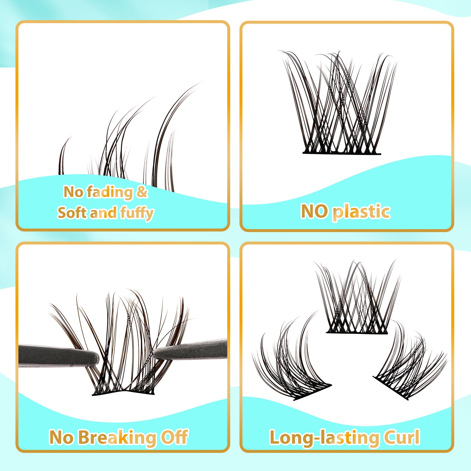 AMZGIRL SUNRISE DIY Natural Lash Clusters