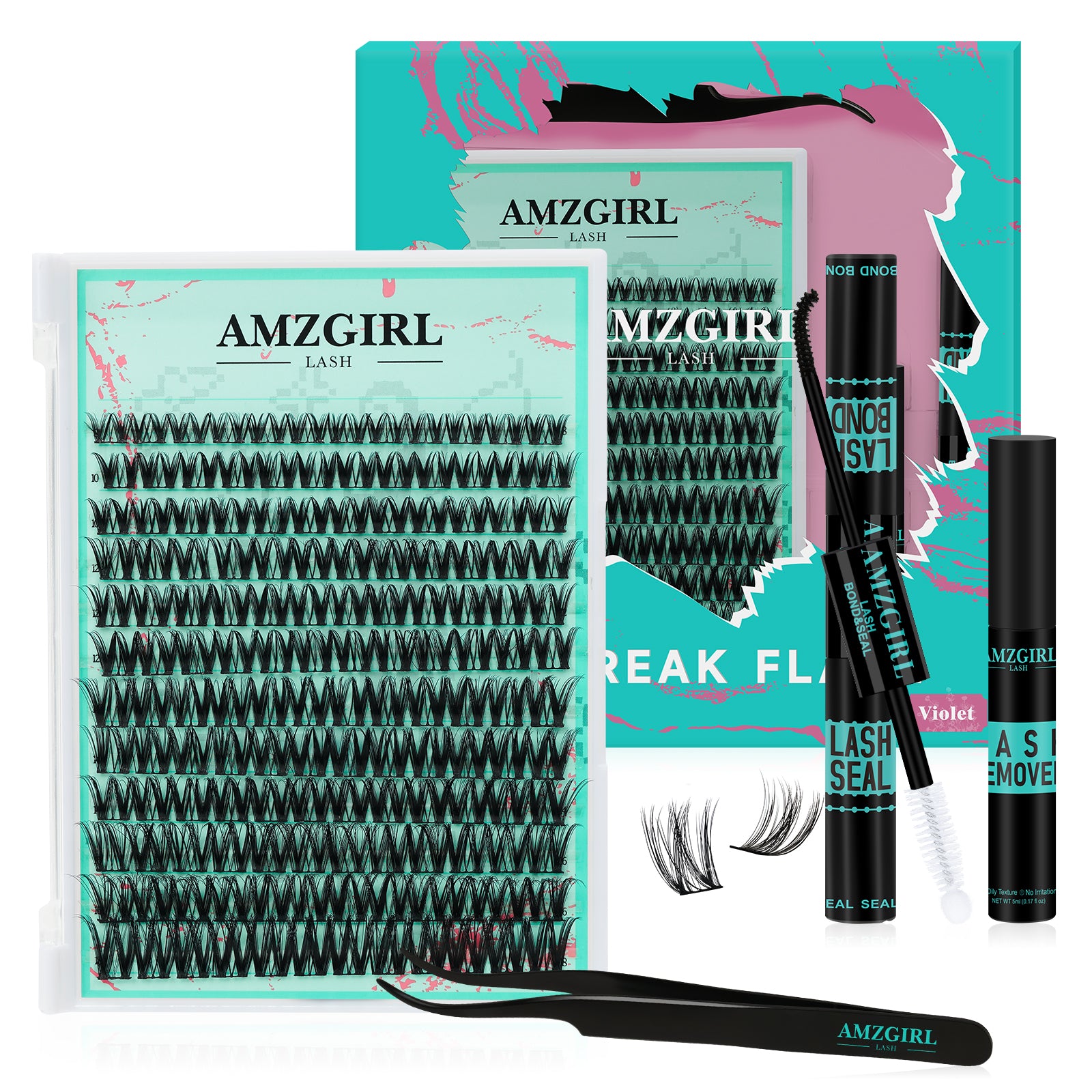 AMZGIRL Midnight Lash Clusters Kit at Home 144pcs